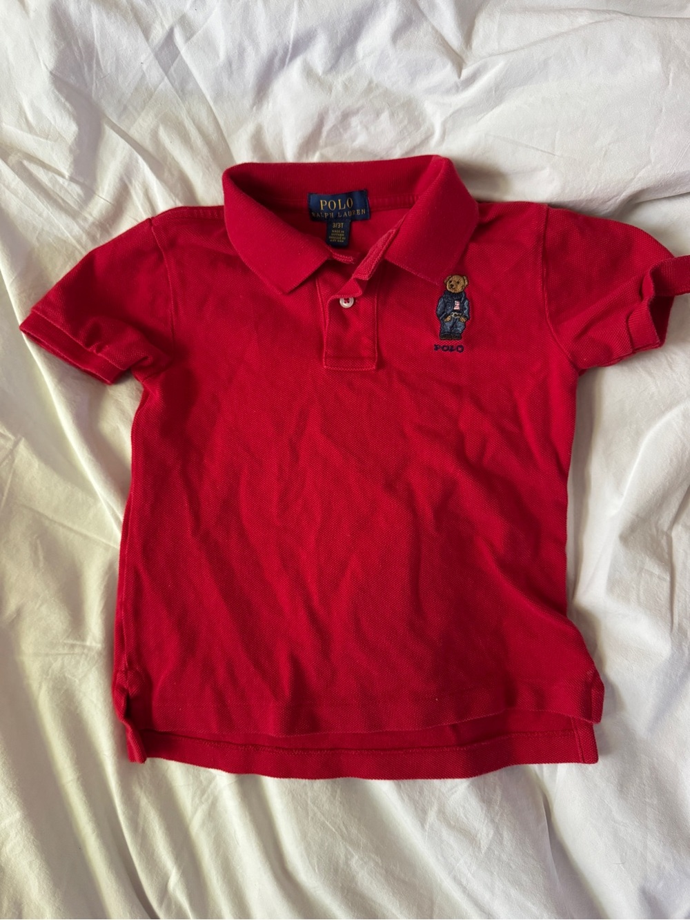Polo by Ralph Lauren Kids Red Polo with Bear Patch
